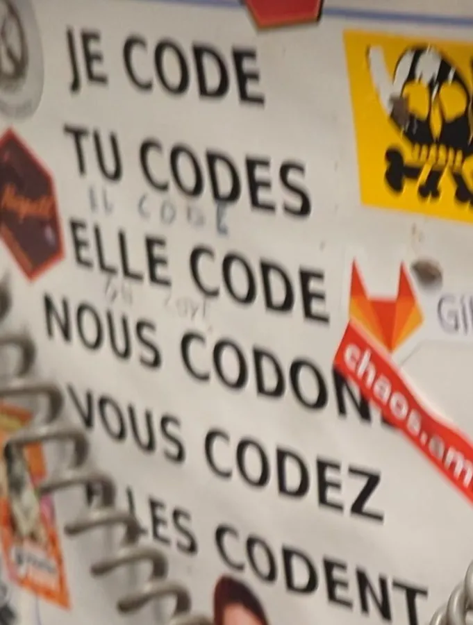 Je code, tu codes, elle code