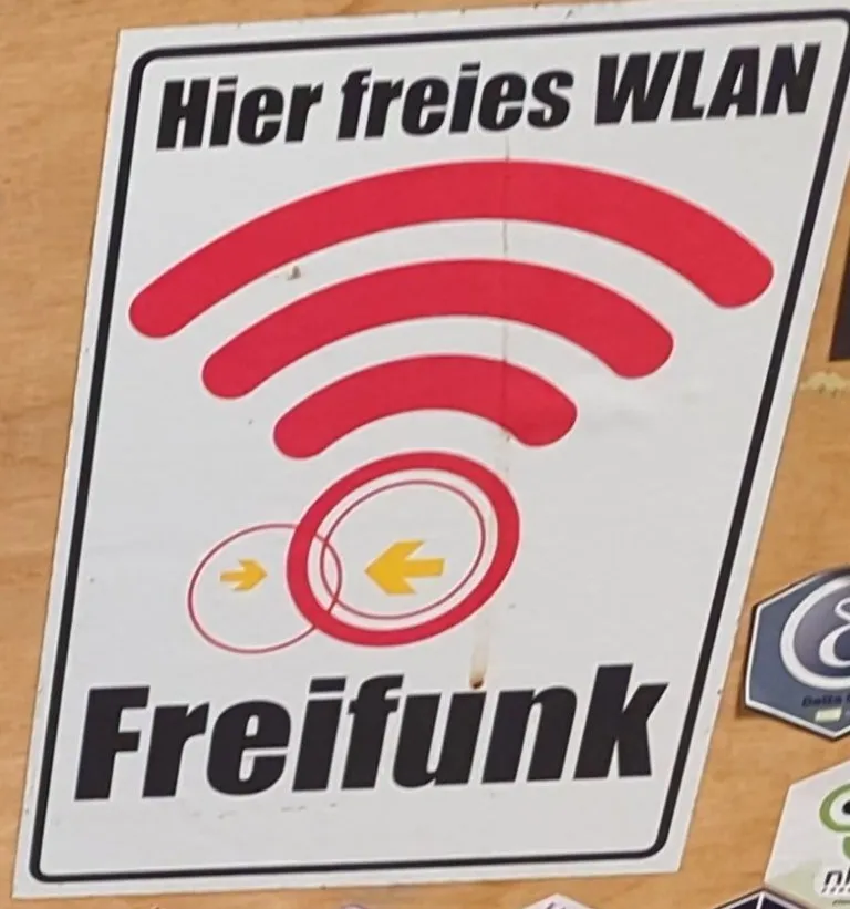 Hier freies WLAN (Freifunk)