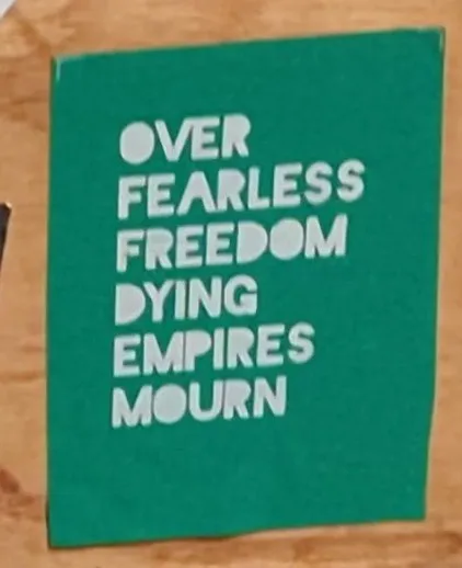 Over fearless freedom dying empires mourn